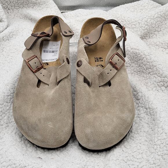NEW Birkenstock Tokio Suede Leather Taupe Sandals Womens size 41 10-10.5 - Picture 2 of 8
